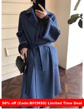 winter outfits men Popular 2024 Water Ripple Double-Sided Cashmere Coat Women's Extended Bathrobe Autumn and Winter Coat Women