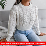 winter outfits men 2024 Autumn and Winter Twist Waist Knitted Navel Sweater Women's Clothing