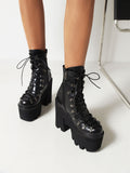 Amozae-Back To School Gifts Cross Strapping Waterproof Boots