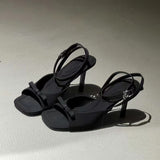 Amozae-Shoes Ladies' Slippers Low Slipers Women Thin Heels Luxury Slides Square Toe Heeled Mules Butterfly-Knot 2025 Designer Summer