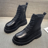 Amozae-Back To School Gifts platform black short boots