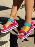 Amozae-Velcro Color Block Sandals