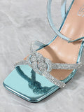 Amozae-Rhinestone Square Toe Heel