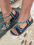 Amozae-Bohemian Rope Flat Sandals