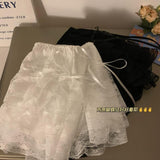 Amozae-Lace Sexy Sweet Summer Skirt Women Clothes High Waist Harajuku White 2000s Kawaii Korea Bow Mini Skirts Y2k Femme Short Skirts