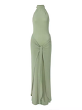 Amozae-dress to impress party dress nye outfits Green Sleeveless Long Dress  YM1381