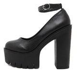 Amozae-Back To School Gifts Thick-Heeled High Shoes