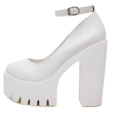 Amozae-Back To School Gifts Thick-Heeled High Shoes