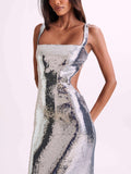 Amozae-nye outfits back to school dress  Adoria Sequin Cut Out Maxi Dress