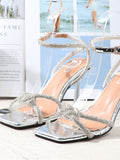 Amozae-Rhinestone Square Toe Heel