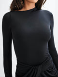 Amozae-nye outfits back to school dress  Halcyon Long Sleeve Slinky Maxi Dress