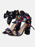 Amozae-Bowknot High Square Heel Sandals