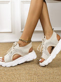 Amozae-Open Toe Knitted Platform Sandals