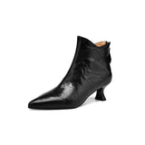 Amozae-2025 Spring Vintage Pointed Toe Women Ankle Boots Fashion Thick Heel Shoes Concise Short Botas De Mujer-Platform boots