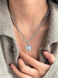 Amozae-y2k star cross butterfly heart set pendant / y2k star cross butterfly heart set pendant- Streetwear y2k outfits Fall Outfits Christmas Thanksgiving Gift New Year's Eve