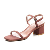 Amozae-Back To School Gifts Round toe chunky heel ladies sandals