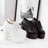 Amozae-Back To School Gifts Super high heel thick round shoes