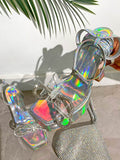 Amozae-Bow Lace-up Platform Heels
