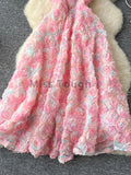 Amozae-back to school outfits French Chic Mesh Flower Formal Occasion Dresses Pretty Strapless Pink Party Dress Women New Design Ball Gown Robe Clothing 2025