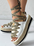 Amozae-Letter Strappy Platform Sandals