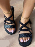 Amozae-Braided Criss Cross Flats Sandals