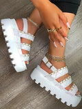 Amozae-Chain Adjusting Buckle Thick Sole Sandals
