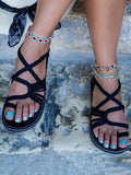 Amozae-Bohemian Rope Flat Sandals