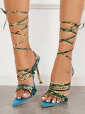 Amozae-Lace-up Cross Strap Sandals