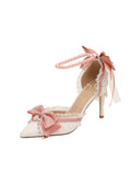 Amozae-kawaii shoes stilettos for women bridal wedding shoes pink lolita heels shoes with heels large size women's shoes trend 2025 party y2k shoes prom shoes