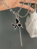 Amozae-y2k star cross butterfly heart set pendant / y2k star cross butterfly heart set pendant- Streetwear y2k outfits Fall Outfits Christmas Thanksgiving Gift New Year's Eve