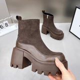 Amozae-Designer Vintage Winter Platform High Heel Women Ankle Boots Fashion Zippers Short Booties Designer Botas De Mujer-Platform boots