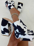 Amozae-Printed Chunky Heeled Platform Sandals