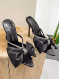 Amozae-Satin Diamante Bow-knot Sandals