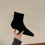 Amozae-Street Style Square Toe Wool Women Ankle Boot Elegant Low Heel Shoes 2025 Spring Autumn Ladies Short Booties-Platform boots