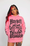 Amozae-Punk Streetwear Oversized Tops Hoodies Women Clothes Winter Pink Skulls Hip Hop Pullovers Hoodie Plus Size Femme Y2k Sweatshirts