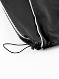 Amozae-Black parachute trousers with cargo pockets and piping details- Streetwear y2k outfits Fall Outfits Christmas Thanksgiving Gift New Year's Eve