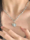 Amozae-y2k star cross butterfly heart set pendant / y2k star cross butterfly heart set pendant- Streetwear y2k outfits Fall Outfits Christmas Thanksgiving Gift New Year's Eve