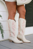 Amozae-Zerena Western Boots- Bone