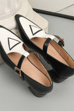 Amozae-Contrast Pointed Toe Mary Jane Shoes