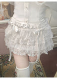 Amozae-Y2k Lace Sweet Girl Korea Summer Skirts Women Clothes White MIni Skirt High waist Loose Grunge Kawaii Cute A-line Fluffy Skirt