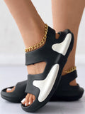 Amozae-Colorblock Non-slip Hollow Out Sandals