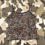 Amozae-Leopard Y2K Sexy Camis Women Clothes Punk Streetwear Slim Aesthetic Crop Top Kpop Casual Emo Girl Sling Vintage Gothic Tank Tops