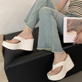 Amozae-Design Summer Chunky Woman Slippers Fashion Platform Wedges High Heel Silvery Ladies Shoes Zapatillas De Mujer-Platform boots