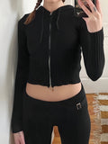 Amozae-Strick-Zweiteiler mit Reißverschluss- Streetwear y2k outfits Fall Outfits Christmas Thanksgiving Gift New Year's Eve
