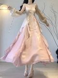 Amozae-dress to impress party dress nye outfits Beautiful Spaghetti Straps Ombre Pink Chiffon Prom Dress Long Evening Gown YM1729