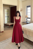 Amozae-birthday dress pretty outfits Stylish Sleeveless Maroon Knit Maxi Dress with Shoulder Straps