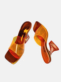Amozae-Square Toe Candy Color Sandals