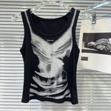 Amozae-Gothic Tank Top Y2k Summer Punk Camis Women Clothes Vintage 2000s Sexy Drak Slim Hot Girl Streetwear Crops Tops Aesthetic Tees