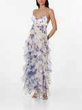 Amozae-nye outfits back to school dress  Iris Flower Maxi Dress