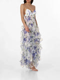 Amozae-nye outfits back to school dress  Iris Flower Maxi Dress